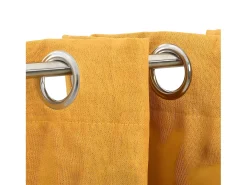 Cortina opaca con ojales look de lino amarillo 290x245 cm ES903763