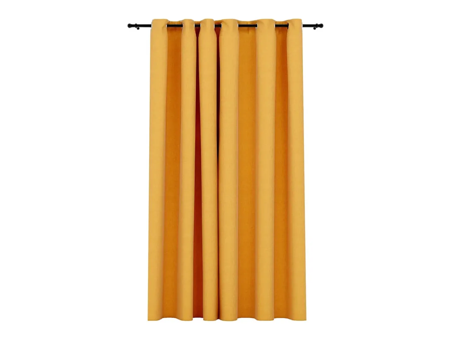 Cortina opaca con ojales look de lino amarillo 290x245 cm ES903763