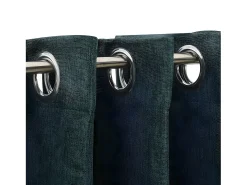 Cortina opaca con ojales look de lino verde 290x245 cm ES511098