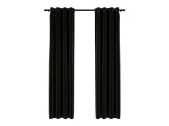 Cortina opaca con ojales look lino 2 pzas antracita 140x245 cm ES767205