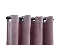 Cortina opaca y anillas metal terciopelo rosa viejo 290x245cm ES545912