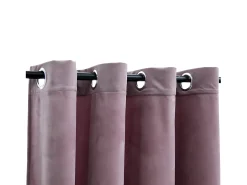Cortina opaca y anillas metal terciopelo rosa viejo 290x245cm ES545912