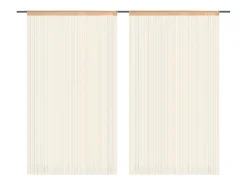 Cortinas de flecos 2 piezas 140x250 cm beige ES960563