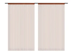 Cortinas de flecos 2 piezas 140x250 cm marrón ES123888