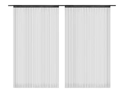 Cortinas de flecos 2 piezas 140x250 cm negras ES236906