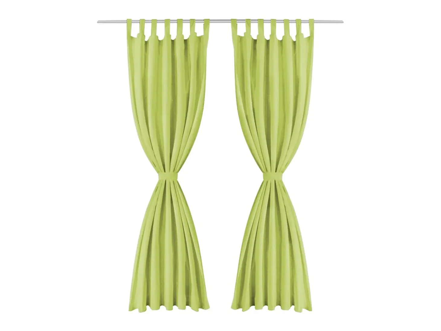 Cortinas de micro-raso con bucles 2 unidades 140x175cm verde ES376622