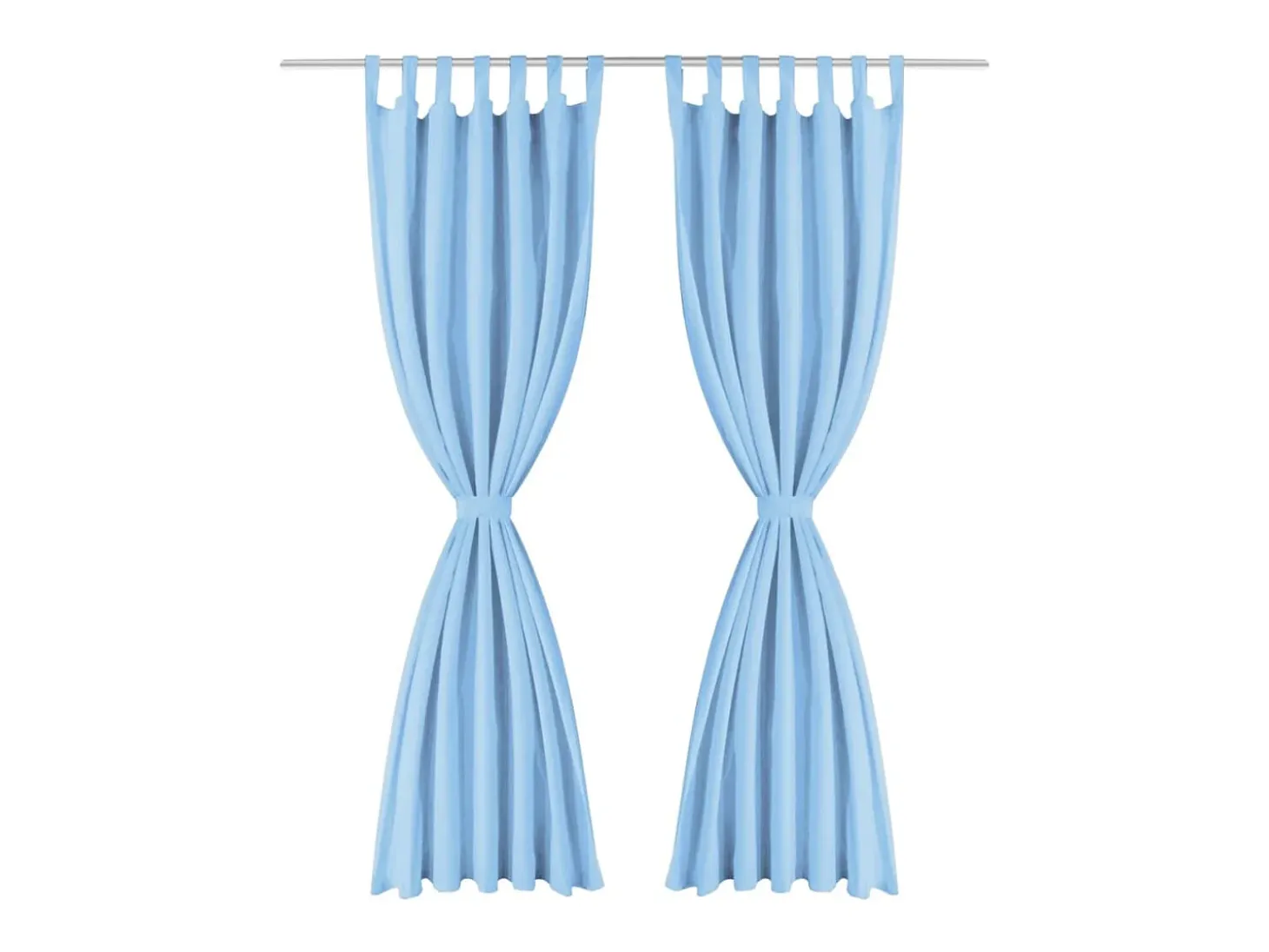 Cortinas de micro-raso con bucles 2 unidades 140x175cm turquesa ES583269