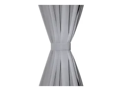 Cortinas opacas 2 piezas con ojales de metal 135x175 cm gris ES695410
