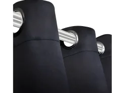 Cortinas opacas 2 piezas con ojales de metal 135x175 cm negras ES654755