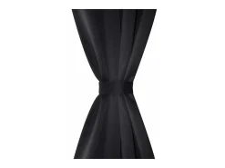 Cortinas opacas 2 piezas con ojales de metal 135x175 cm negras ES654755