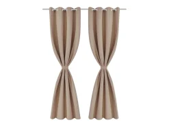 Cortinas opacas 2 piezas con ojales de metal 135x175 cm crema ES452228