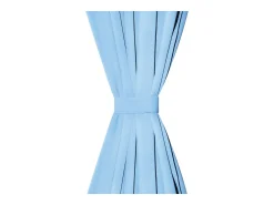 Cortinas opacas 2 piezas con ojales de metal 135x175cm turquesa ES105184