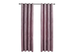 Cortinas opacas anillas 2 pzas terciopelo rosa viejo 140x245 cm ES329142