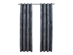 Cortinas opacas anillas 2 uds terciopelo antracita 140x175 cm ES703996