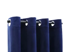 Cortinas opacas anillas 2 pzas terciopelo azul oscuro 140x175cm ES688666
