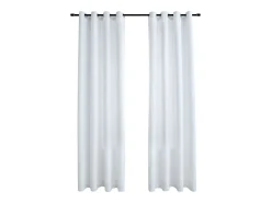 Cortinas opacas anillas de metal 2 pzas blanco crudo 140x225 cm ES932118