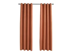 Cortinas opacas anillas de metal 2 pzs color óxido 140x225 cm ES211917
