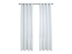 Cortinas opacas anillas de metal 2 pzs blanco crudo 140x175 cm ES241457