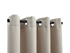 Cortinas opacas con anillas de metal 2 uds beige 140x225 cm ES679142