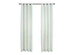 Cortinas opacas con anillas 2 uds terciopelo crema 140x225 cm ES241068