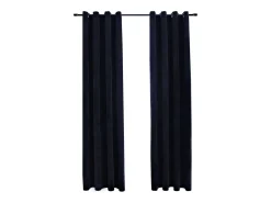 Cortinas opacas con anillas 2 pzas terciopelo negro 140x175 cm ES367438