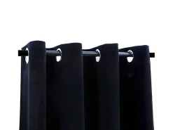 Cortinas opacas con anillas 2 pzas terciopelo negro 140x175 cm ES367438