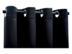 Cortinas opacas con anillas de metal 2 piezas negro 140x175 cm ES240519