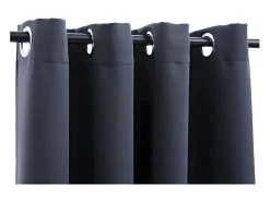 Cortinas opacas con anillas de metal 2 pzs antracita 140x245 cm ES864503
