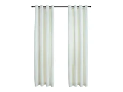 Cortinas opacas con anillas 2 uds terciopelo crema 140x175 cm ES158851
