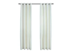 Cortinas opacas con anillas 2 pzas terciopelo crema 140x245 cm ES243536
