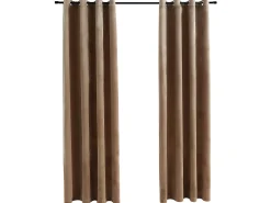 Cortinas opacas con anillas 2 uds terciopelo beige 140x175 cm ES201609