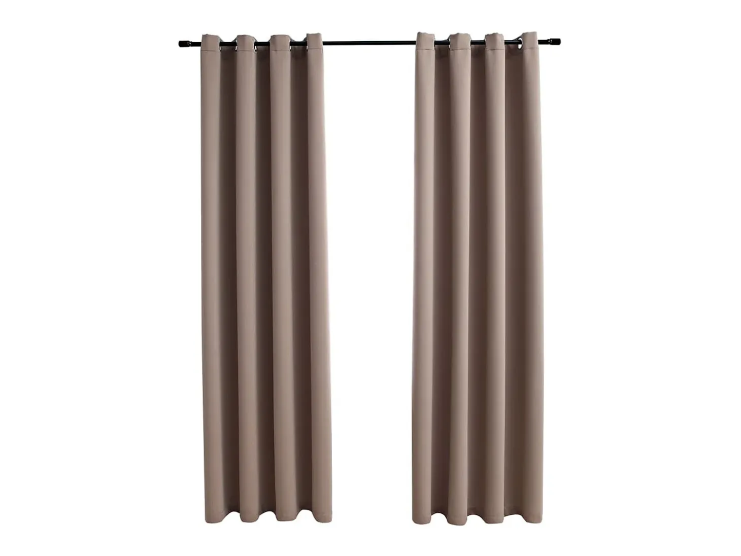 Cortinas opacas con anillas de metal 2 pzs gris topo 140x245 cm ES498944