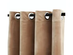 Cortinas opacas con anillas 2 pzas terciopelo beige 140x245 cm ES639829