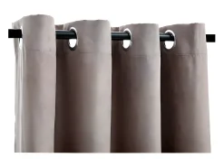 Cortinas opacas con aros de metal 2 piezas gris topo 140x245 cm ES354195