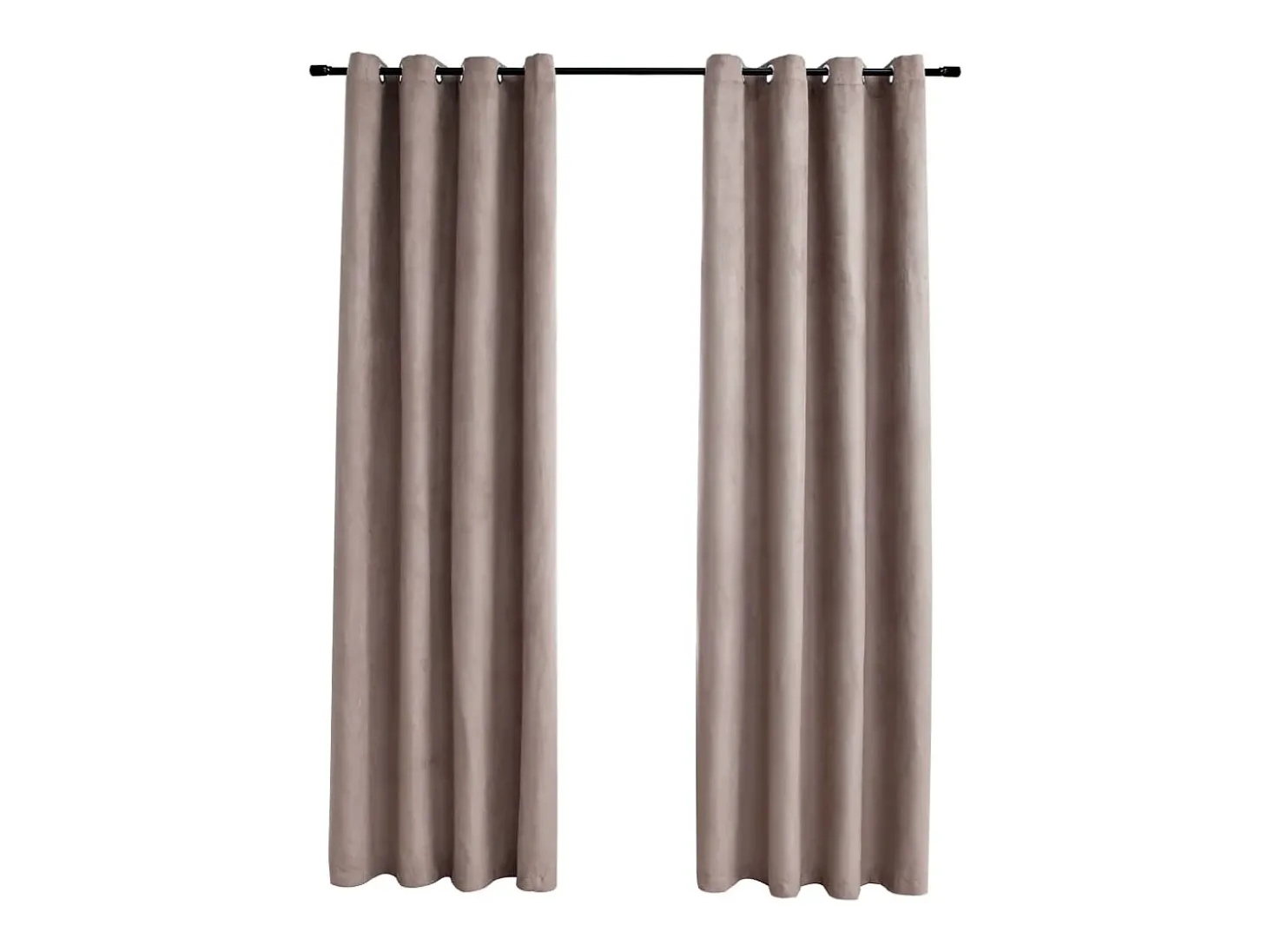 Cortinas opacas con aros de metal 2 piezas gris topo 140x245 cm ES354195