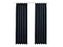 Cortinas opacas con ganchos 2 piezas gris antracita 140x225 cm ES718687