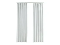 Cortinas opacas con ganchos 2 piezas blanco crudo 140x175 cm ES218519