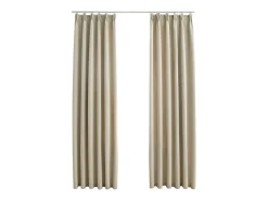 Cortinas opacas con ganchos 2 unidades beige 140x225 cm ES453548