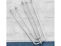 Cortinas opacas con ganchos look de lino 2 pzas azul 140x225 cm ES885474
