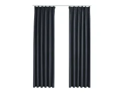 Cortinas opacas con ganchos 2 uds gris antracita 140x245 cm ES646761