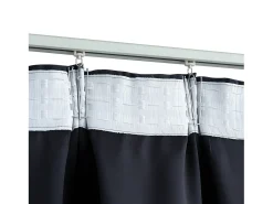 Cortinas opacas con ganchos 2 uds gris antracita 140x245 cm ES646761
