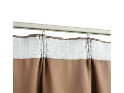 Cortinas opacas con ganchos 2 piezas gris topo 140x245 cm ES884318