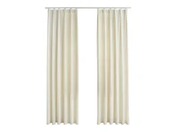 Cortinas opacas con ganchos 2 pzas terciopelo crema 140x175 cm ES338250