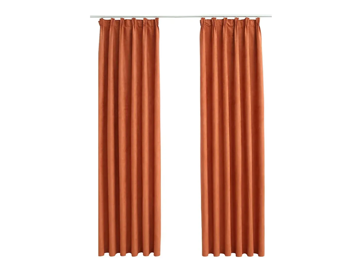 Cortinas opacas con ganchos 2 piezas color óxido 140x175 cm ES402663