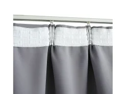 Cortinas opacas con ganchos 2 unidades gris 140x175 cm ES801075
