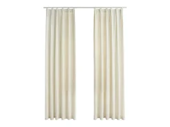 Cortinas opacas con ganchos 2 pzas terciopelo crema 140x225 cm ES926507
