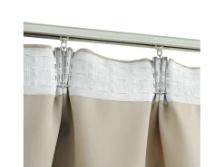 Cortinas opacas con ganchos 2 unidades beige 140x245 cm ES796537