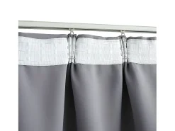 Cortinas opacas con ganchos 2 piezas gris 140x245 cm ES751038