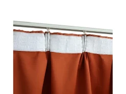Cortinas opacas con ganchos 2 piezas color óxido 140x225 cm ES167254
