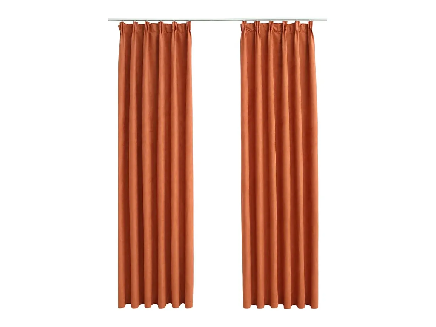 Cortinas opacas con ganchos 2 piezas color óxido 140x225 cm ES167254